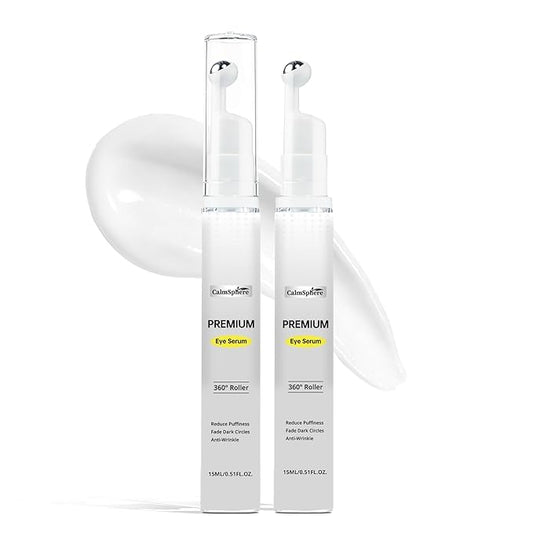 Premium Eye Serum with 360° Roller, Reduce Puffiness, Fade Dark Circles, Anti-Wrinkle, 15ML/0.51FL.OZ
