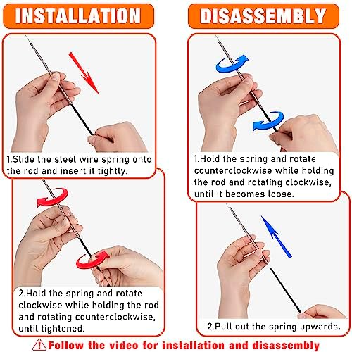 JXFUKAL 2025 Latest Cat Toys, 2 in 1 Spring Cat Wand Toy with 2PCS Ultra-Long Cat Teaser, 4PCS Spring Steel Wire & 5PCS Feather Refills for Kitty Kitten Indoor Cats Accessories