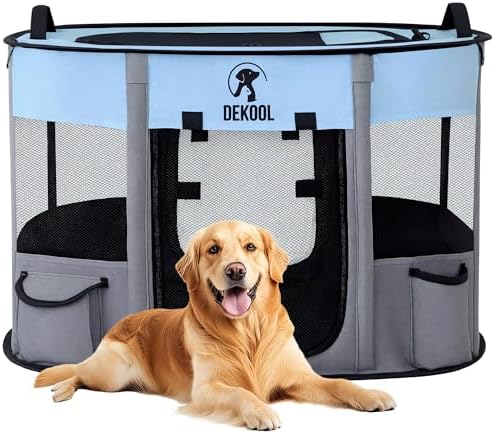 Foldable Pet Playpen, Portable Crate for Dogs & Cats, Indoor Outdoor Travel
