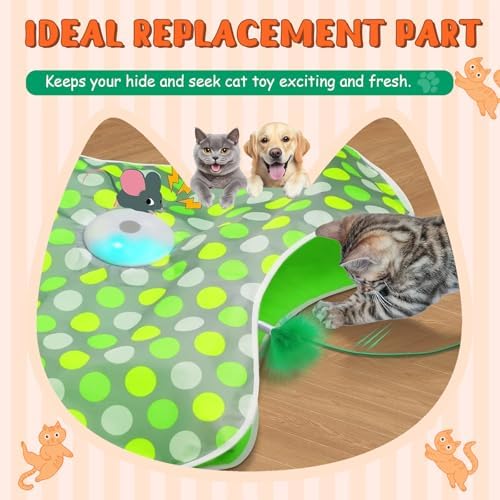 Abbylike 6 Pack Replacement Feather Wands Compatible with P43 Interactive Cat Toy, Automatic Teaser Wand Refills Attachments for Indoor Cats (Orange, Green)