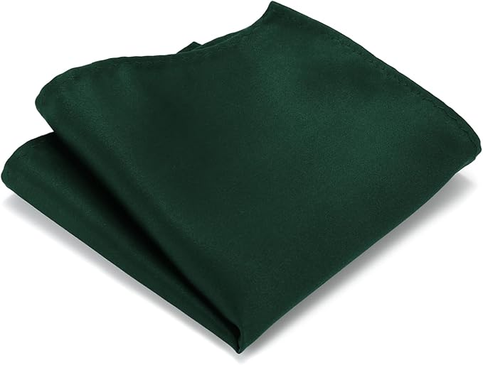 Black Tie Set in Gift Box Mens Solid Color 3.15" (8CM) Black Necktie and Pocket Square Set