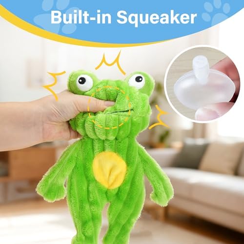PrimePets 5PCS Plush Crinkle Squeaky Dog Toys for Small Medium Large Dogs