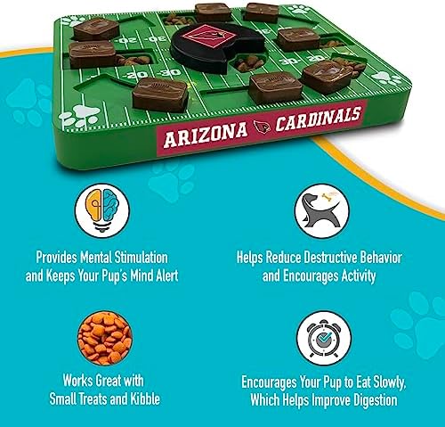 Pets First NFL Arizona Cardinals Puzzle Toy, Puzzle Treat Dog Toy, Interactive Dog Treat Toy, Dog Puzzle