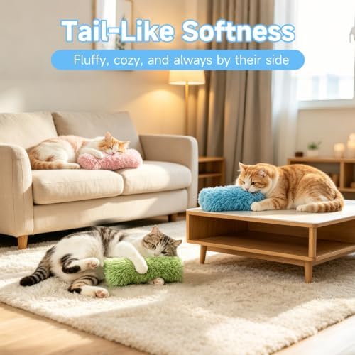 WOUSEDO Cat Toys Pillows 3 Pack, Interactive Kicker Toy with Catnip