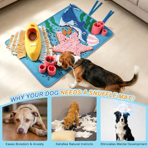 BEAUTYZOO Snuffle Mat for Dogs, Interactive Puzzle Toys, Slow Feeding Mat