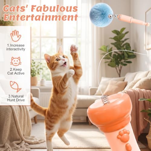Cat Toys for Indoor Cats, Interactive Cat Toy，Yellow