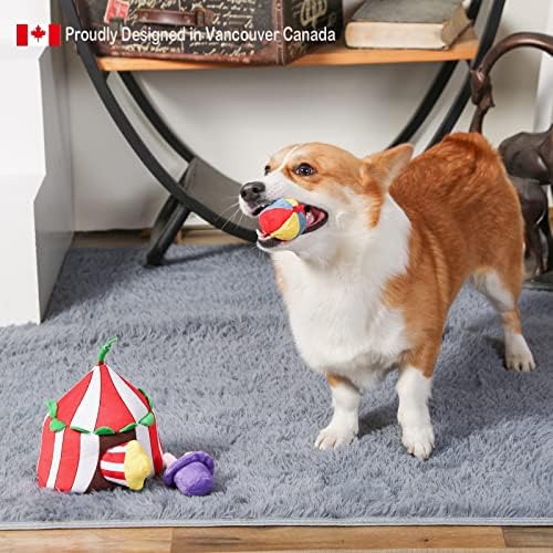 HugSmart Pet – Happy Circus |Squeaky Hide and Seek Plush Dog Toys | Cute Interactive Plush Puzzle Toys for Small/Medium Dogs (Happy Circus)