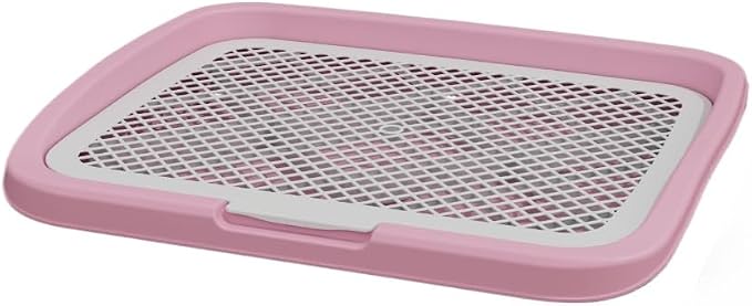 Splashproof Mesh Dog Toilet Training Pad Holder - Easy to Clean Indoor Potty Tray for Puppies Dogs & Cats(Pink)