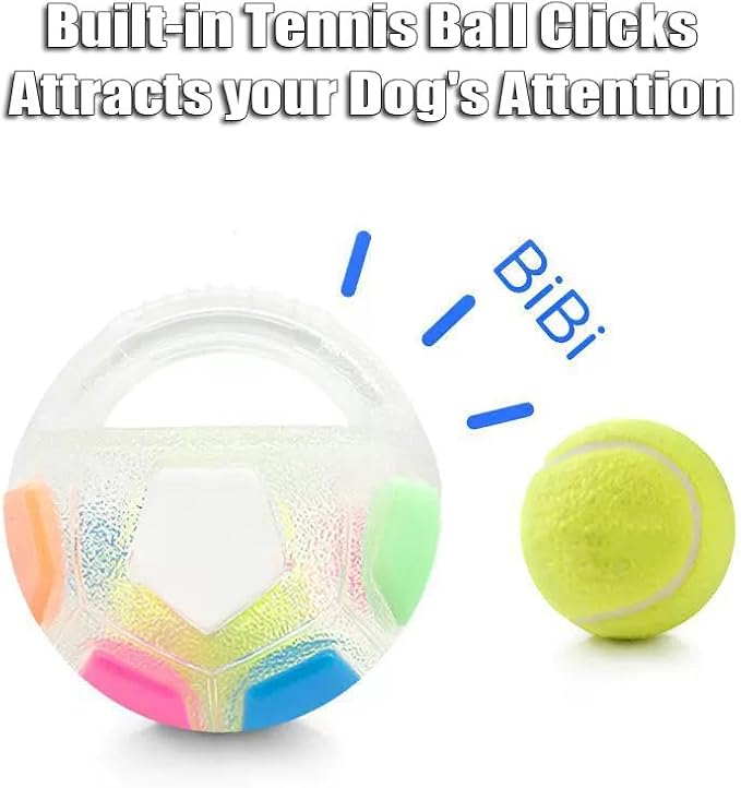 Dog Ball with Handle - Squeaky Dog Calming Ball with Handle(Transparent)