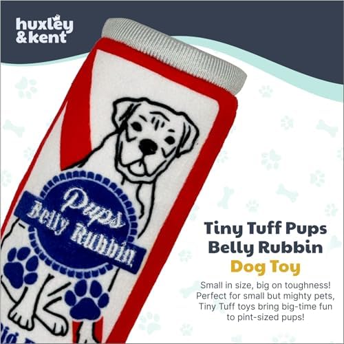 Huxley & Kent Tiny Tuff Plush Dog Toy, Pups Belly Rubbin