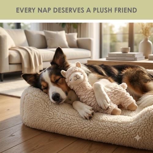NANDOG My BFF Alpaca Dog Toy Signature Collection Soft Plush & Crinkle