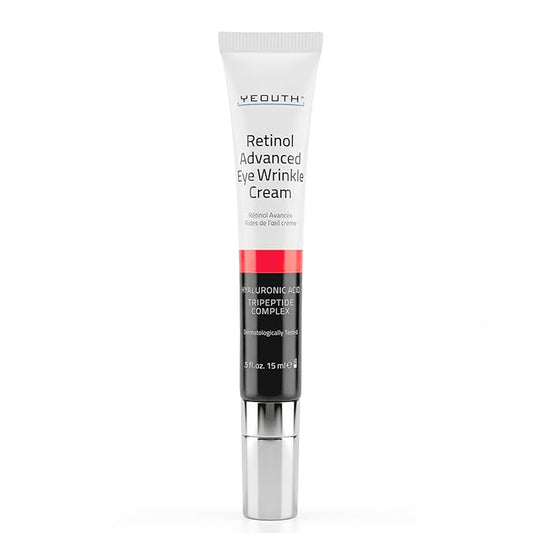 YEOUTH Retinol Eye Cream Anti Aging, Firming Under Eye Cream for Puffiness and Bags Under Eyes for Wrinkles and Dark Circles with Hyaluronic Acid and Tripeptides 15ml