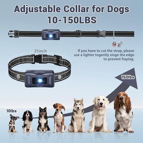 Shock Collar for Dogs - 4265ft Waterproof Training Collar with Flashing Light for Small Medium Large Dogs with Rechargeable Remote, Beep (1-8), Vibration(1-16), Safe Shock(1-99) (Black)