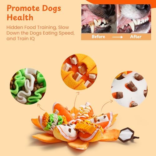 Nocciola Halloween Pumpkin Dog Toys, Hide and Seek Snuffle Plush Dog Toy for Small Dogs, Puppy Squeaky Toy with Crinkle Papers for Boredom
