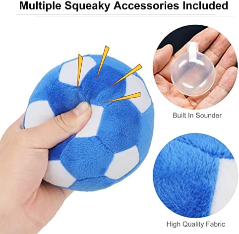 Dog Toys Balls - Chewable Plush Football for Dogs, Soft Pet Ball