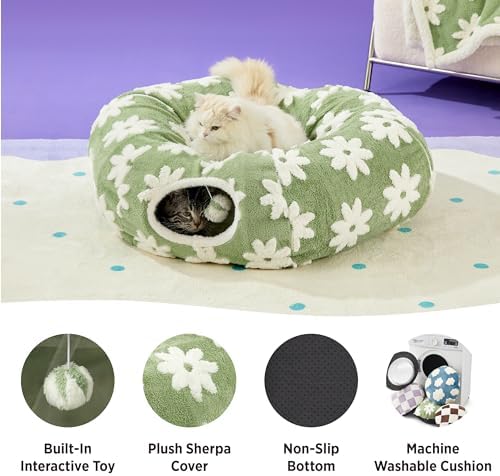 Lesure Donut Cute Jacquard Cat Tunnel Bed Kitten Toys for Puppy Bunny