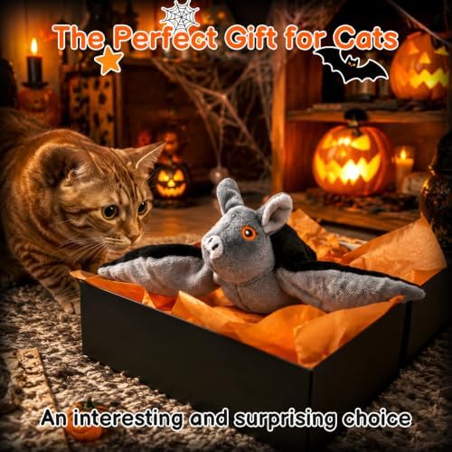 Flying Bat Dog Toy - Flying Bat Toy for Dogs, Flapping Bird Interactive Cat Toy, Mimics Real Soar Motion, Cute Flapping Wings Electric Teasing Cat/Dog Toy, Hanging and Ground Play