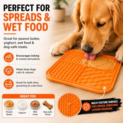 3-in-1 Slow Feeder Dog Bowl Set with Lick Mat, Treat Dispensing Ball, Puzzle Toy Feeder, Non Slip Pet Food Dish, Lick and Roll Feeding Solution, Anxiety Relief, Small Breed Feeding Kit