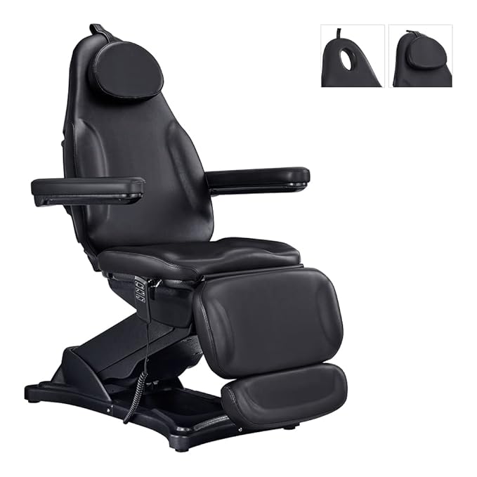 Dir Facial Beauty Bed Medical Aesthetic Tattoo Procedure Bed 3 Motor Electrical Medical Examination Chair Bellucci - 2 Pack Black