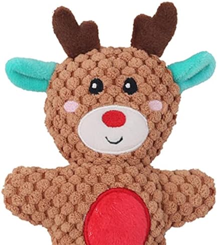 Dog Squeaky Toy Interactive Train Supplies Cloth Reduces Destructive Suitable for Small Medium Large Dog Pets, Elk