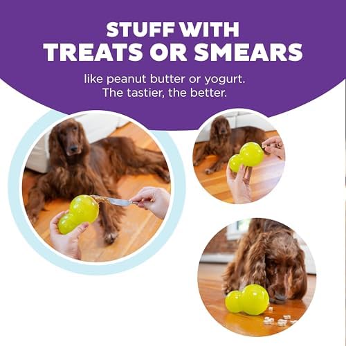 Outward Hound by Planet Dog Double-Tuff Stuffable Dog Toy, Large 5-Inch Green - Treat Dispensing Chew Ball for Medium to Large Dogs, Interactive Puzzle for Enrichment & Slow Feeding