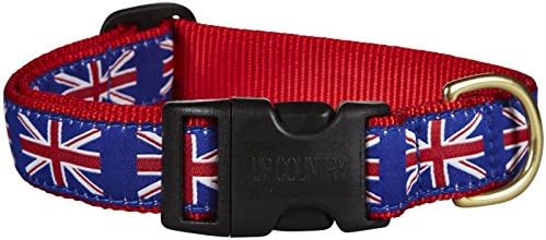 Up Country UNJ-C-S Union Jack Dog Collar, Narrow 5/8 Inch, S