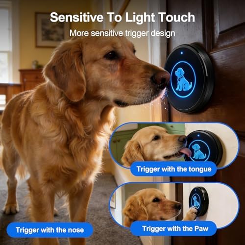 Dog Door Bell (2026 Self-Illuminating Enhanced Touch) for Potty Training, Wireless Dog Doorbells to Go Outside, 1000 Feet Long Range, IP65 Waterproof, 60 Melodies & Adjustable Volume (1 Button)