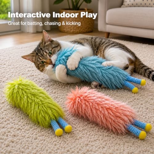 Cat Toys Pillows,Soft Cat Pillow Kicker Toys with Crinkle Sound, Interactive Cat Plush Toys for Indoor Cats and Kittens