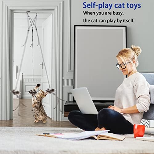 Hanging Cat Toy Bird Door Flying Kitten Play Indoor Interactive