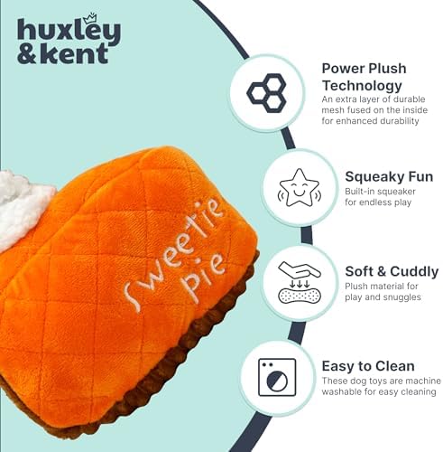 Huxley & Kent Power Plush Squeaky Dog Toy, Punkin Pie, Large