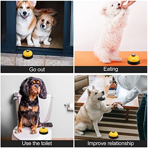 Comsmart Pet Training Bell, Set of 2 Dog Puppy Pet Potty Training Bells, Dog Cat Door Bell Tell Bell with Non-Skid Rubber Base