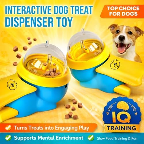 Interactive Dog Treat Dispenser Toy - Food Dispensing Puzzle Slow Feeder for Mental Enrichment & IQ Training - Reduces Boredom & Anxiety - Keep Them Busy - All Breeds Puppy to Senior