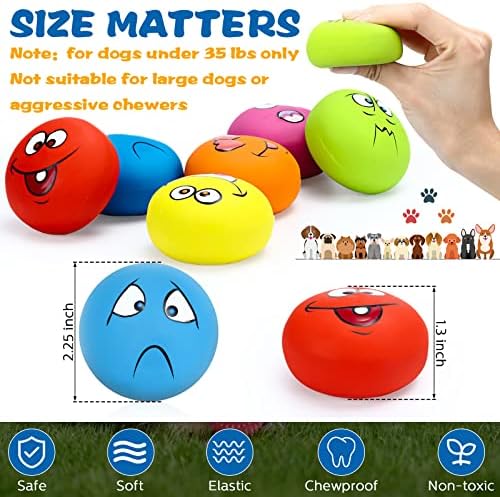 Hungdao 12 Pcs 2.25'' Squeaky Dog Balls, Rubber Latex Toys, Lively Style