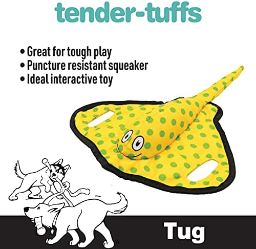 Snuggle Puppy Tender-Tuffs Tug Dog Toy, Yellow Stingray - Large