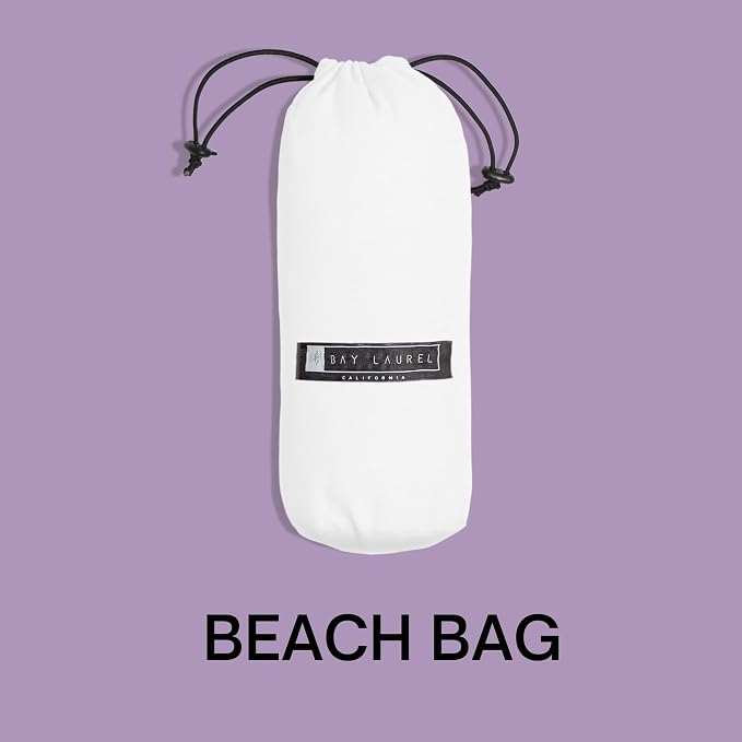 BAY LAUREL Turkish Beach Towel with Travel Bag 39 x 71 Quick Dry Sand Free Lightweight Large Oversized Towels Light