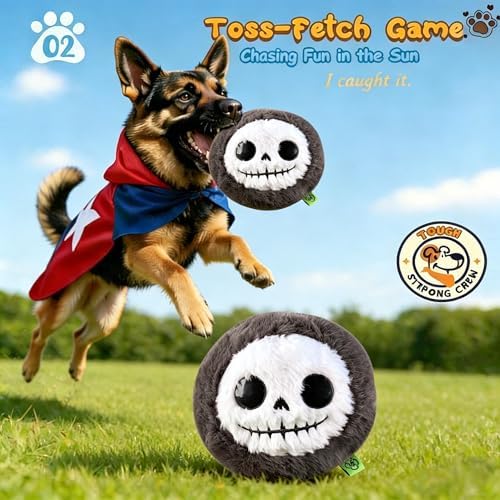 Halloween Skeleton Plush Dog Toy, Soft Stuffed Interactive Chew Toy for Small Medium Dogs, Cute Halloween Pet Gift, Durable Puppy Teething Toy
