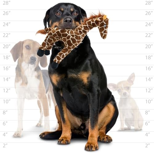 MIGHTY- Safari Giraffe - Squeaker-Multiple Layers. Made Durable, Strong & Tough. Interactive Play Dog Toy (Tug, Toss & Fetch). Machine Washable & Floats