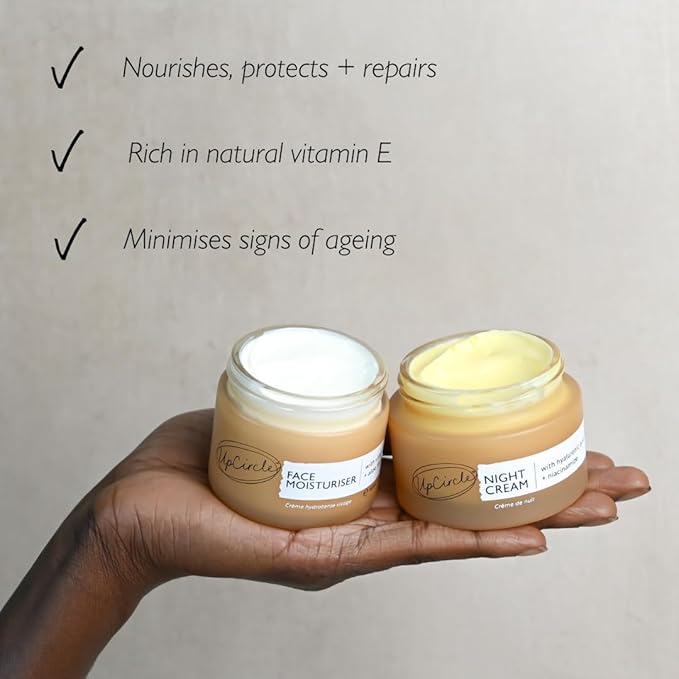 UPCIRCLE Night Cream with Hyaluronic Acid + Niacinamide 1.85oz - Nourishing and Unscented for Sensitive Skin with Anti-Ageing Properties - Vegan + Cruelty-Free