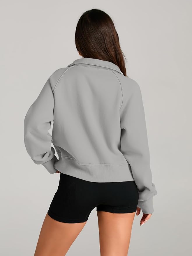 AUTOMET Womens Sweatshirts Half Zip Fleece Pullover Fall Outfits | Fall Fashion Clothes 2026,Cropped Sweatshirts,Cute Y2k Tops,Quarter Zipper Sweater,Winter Loungwear Outfits