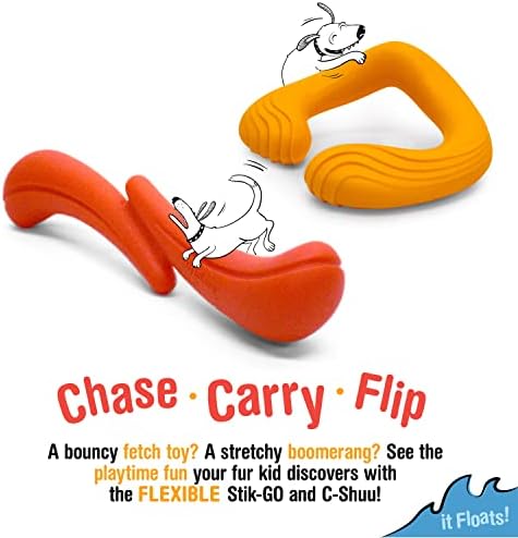 Nylabone C-Shuu and Stik-Go Interactive Dog Toys Bundle for Dogs – Lightweight Intriguing Dog Fetch Toys for Creative Play & Dog Exercise