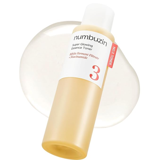 numbuzin No.3 Super Glowing Essence Toner, Fermented Toner for Skin Glow & Texture, Bifida, Niacinamide, Hydrating, Radiance-Boosting Essence, Zero Pore Care, 6.76 fl oz (200ml)