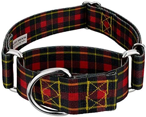 Country Brook Petz - HossFit Jr Wide Martingale Dog Collar - Plaid and Argyle Collection Featuring Charming Designs (Buffalo Plaid, Large)