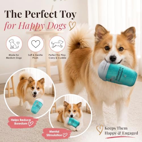 Dog Diggin Designs Nouveau Haute Coffee Station Collection | Unique Squeaky Parody Plush Dog Toys – Baristas Needed!
