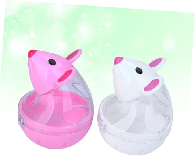 Happyyami 4pcs Automatic Cat Feeder Toy Mouse Shape Interactive Snack Dispenser for Cats Engaging Pet Feeder Leakage Design Fun Rolling Tumbler for Indoor Play
