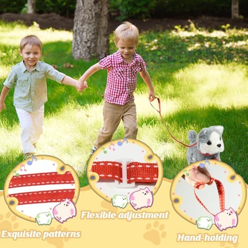 Plush Toys Walking Dog Toys that Can Walk, Bark and Wag Tail,Interactive Electronic Pet Toys Puppy with Leash,Easter Christmas Birthday Gift for Toddlers Kids