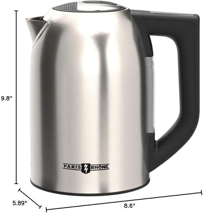 PARIS RHÔNE Electric Tea Kettle, 1.7L Temperature Control Electric Kettle, 4H Keep Warm Water Boiler with 6 Presets, LED Screen Electric Kettles for Boiling Water, Boil-Dry Protection, BPA Free