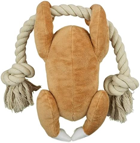 Native Pup Dog Toy Rope and Plush Stuffed Squeaker, Tug of War Toys for Dogs, Puppy Welcome Home Add on for Pets (Turkey)