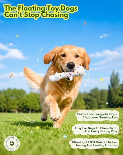 New Upgraded ETPU Hippos Dog Pool Toys, Water Floats Dog Pool Toy for Fetch Game, Dental Care Pet Toys, Long - Lasting Chew Toys for Dogs Teething Clean, Interactive Pet Toys for Outdoor Beach River