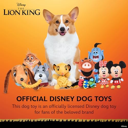 Disney for Pets Pumbaa Burrow Dog Toy with Mini Removable Plushes 9in Dog Toys | Plush Toy for Dogs Inspired by Pumbaa from The Lion King with Crinkle