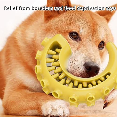 Interactive Knot Design Tentacle Dog Toy with Treat Dispensing Holes for Chewing Teeth Care Rubber Slow Feeding Entertainment Slow Feeder Dog Toy with Treat Dispenser